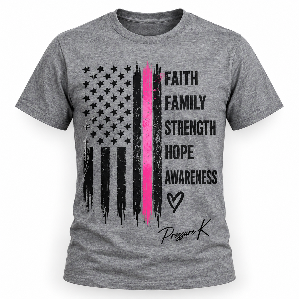 Faith Family Strength Hope Breast Cancer Awareness T-Shirt