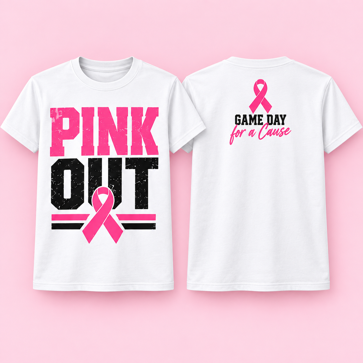 Pink Out Game Day Front & Back Youth T-Shirt