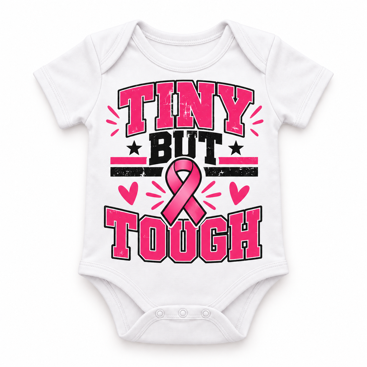 Tiny But Tough Breast Cancer Awareness Baby Onesie