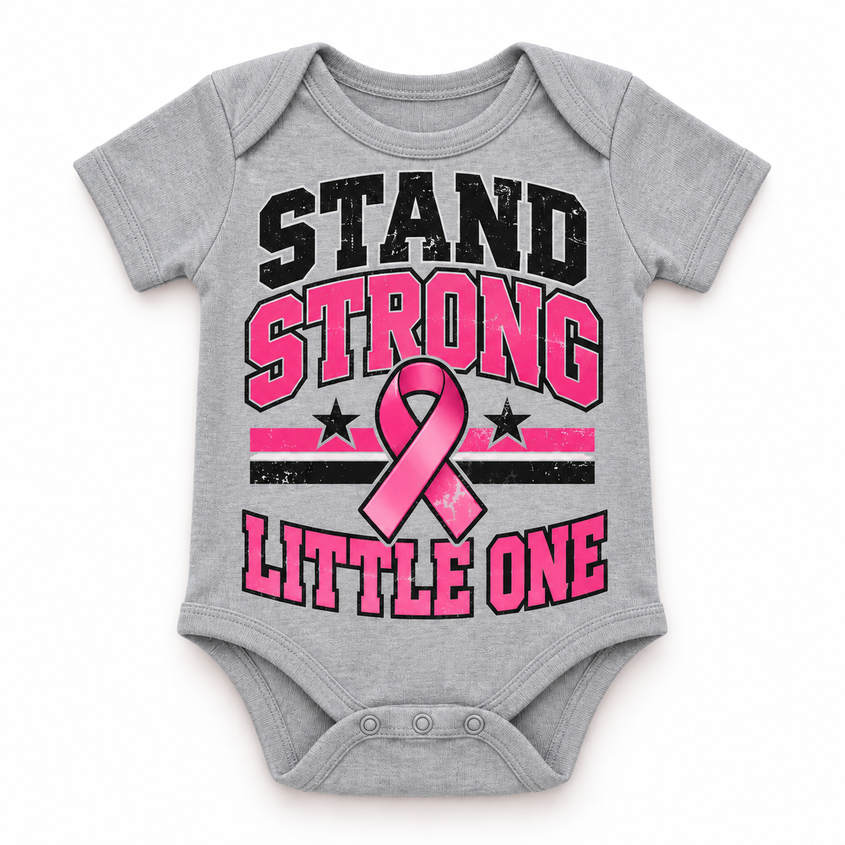 Stand Strong Little One Breast Cancer Awareness Baby Onesie