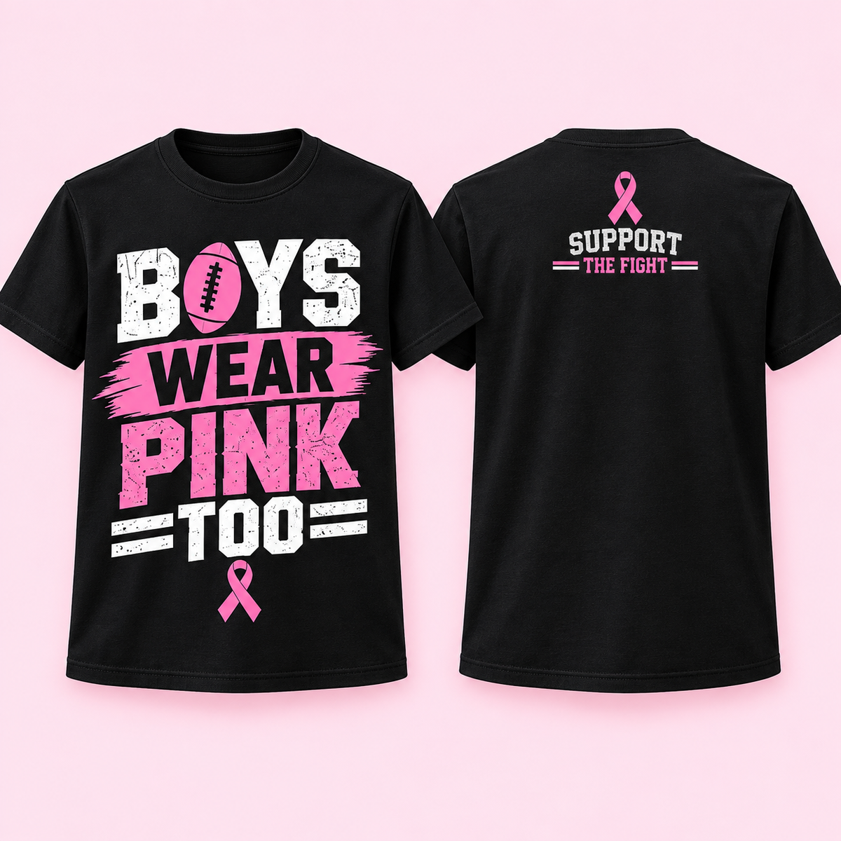 Boys Wear Pink Too Front & Back Youth T-Shirt