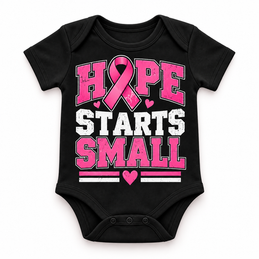 Hope Starts Small Breast Cancer Awareness Baby Onesie