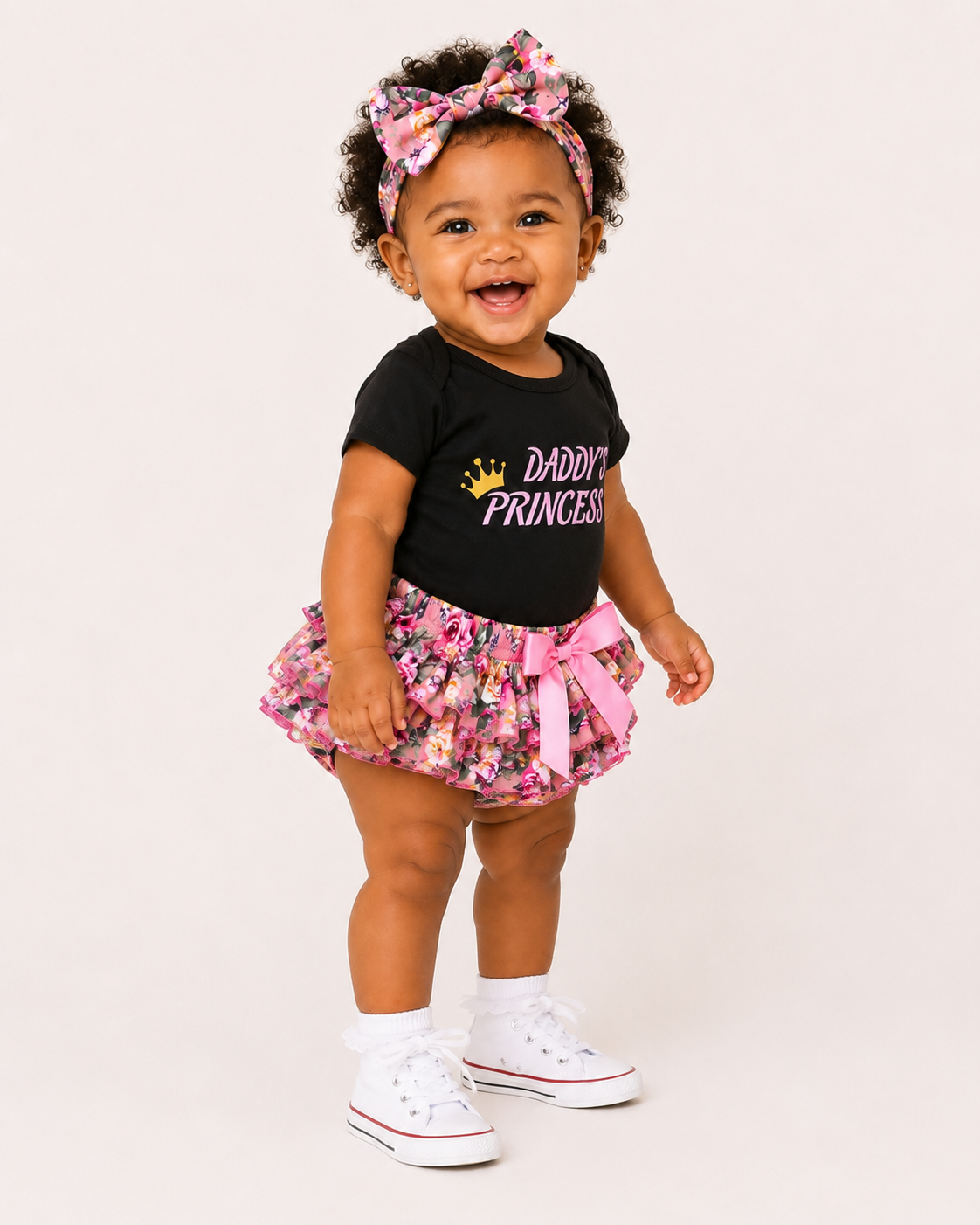Daddy’s Princess Floral 3-Piece Baby Outfit Set