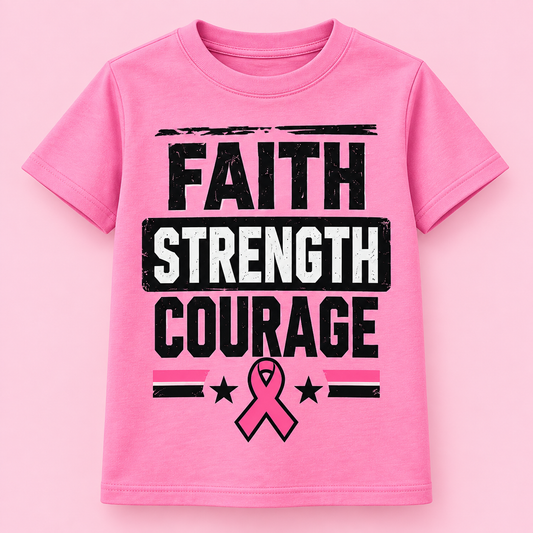 Faith Strength Courage Youth T-Shirt