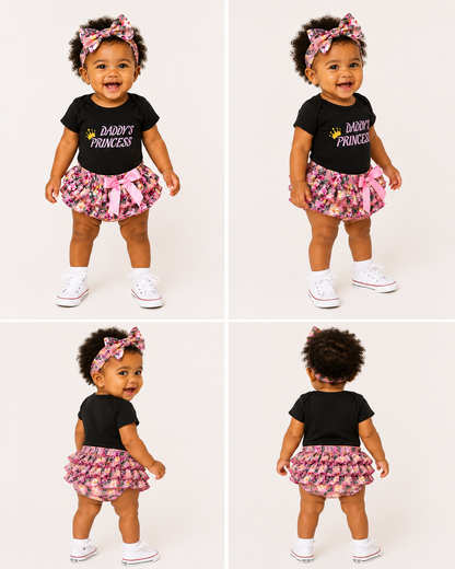 Daddy’s Princess Floral 3-Piece Baby Outfit Set