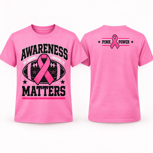 Awareness Matters Pink Power Front & Back Youth T-Shirt