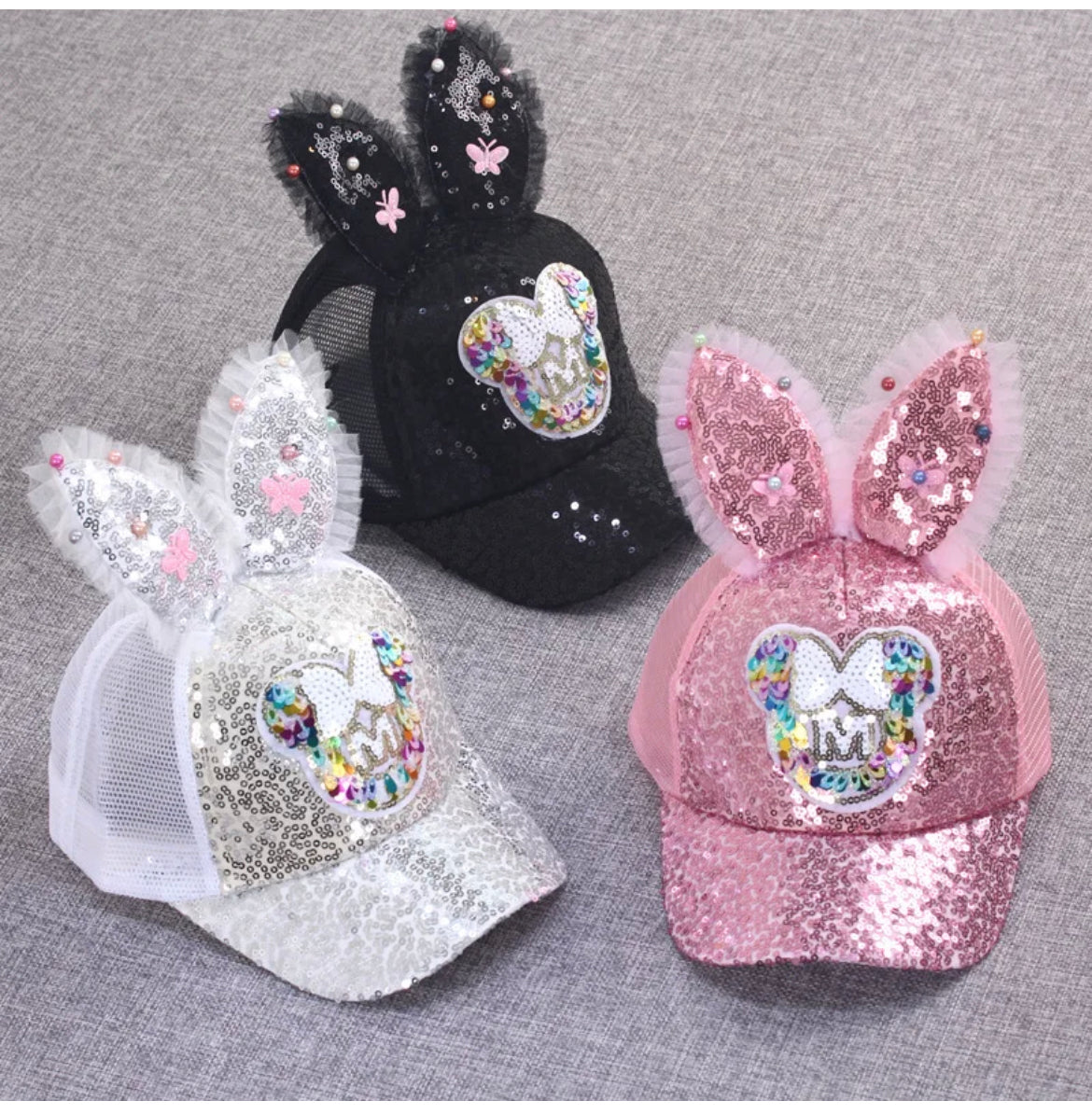 Kids Bling Bling Bunny Ear Cap